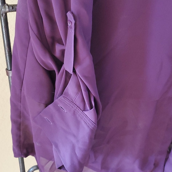 SOLD!!! CHICO'S Purple Sheer Camp Shirt - Size 3 - Picture 4 of 5